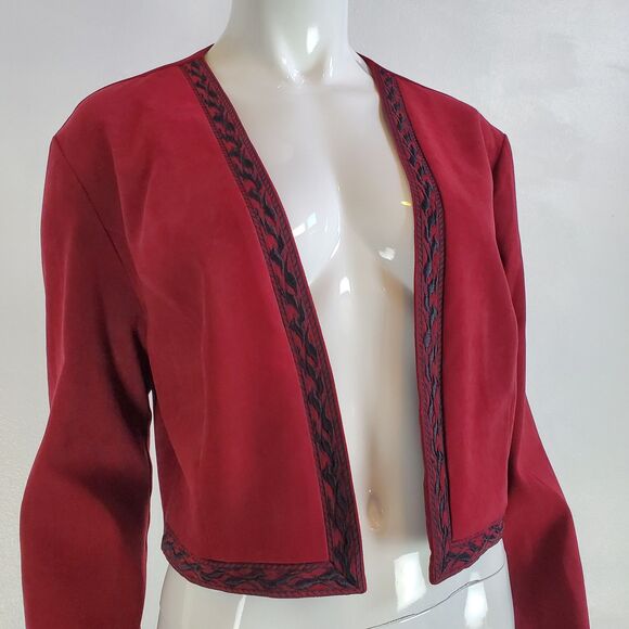Vintage 90's Jessica Maroon Bolero Jacket - Picture 1 of 8
